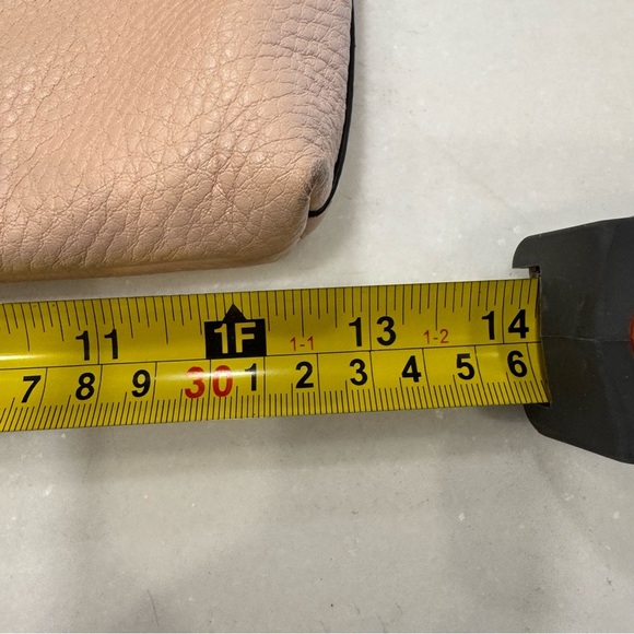 Tory Burch Thea Pebbled Leather Fold Over Crossbody/Clutch W/ Tassel Blush Pink - Picture 14 of 16